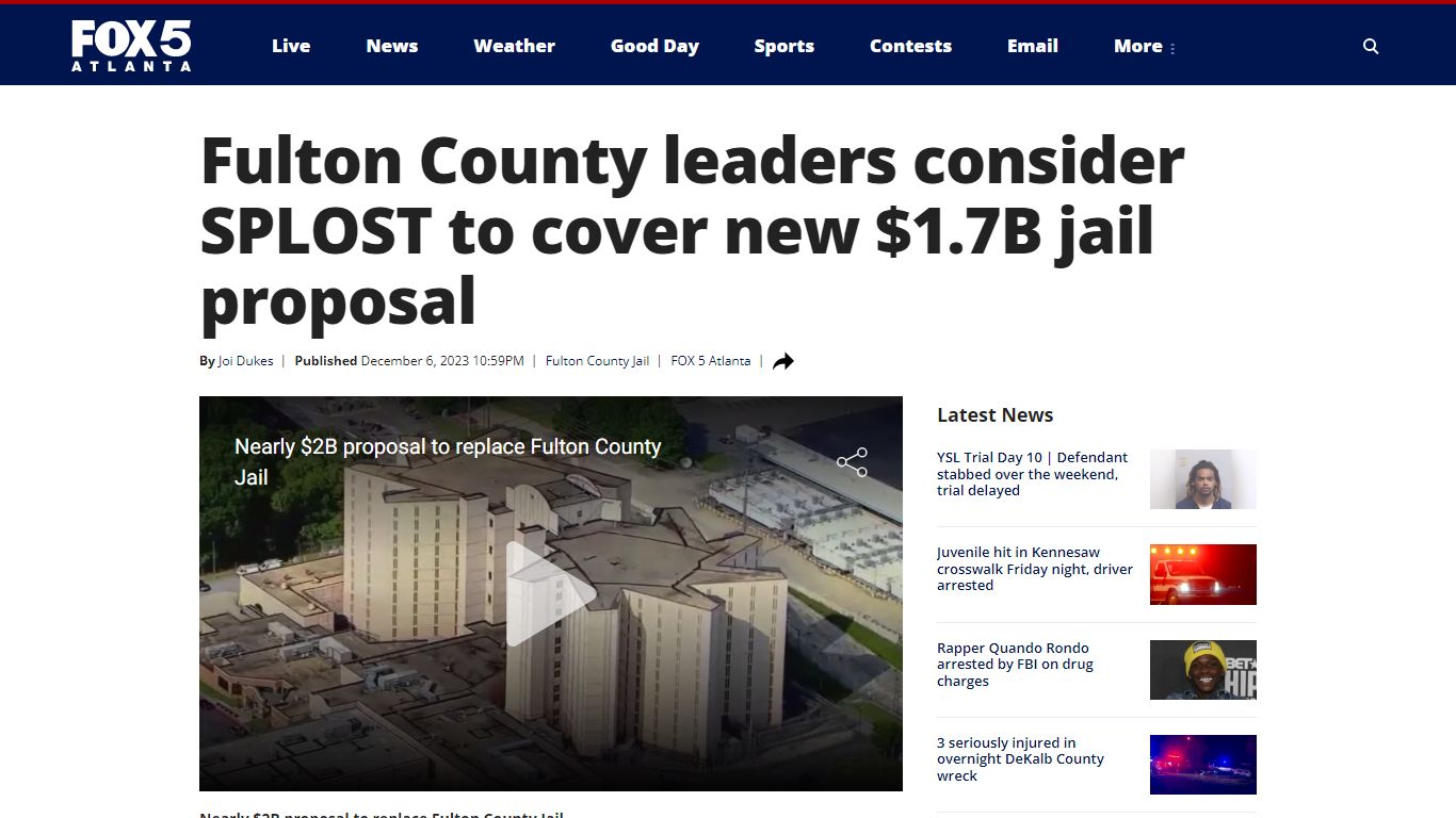 Fulton County leaders consider SPLOST to cover new $1.7B jail proposal